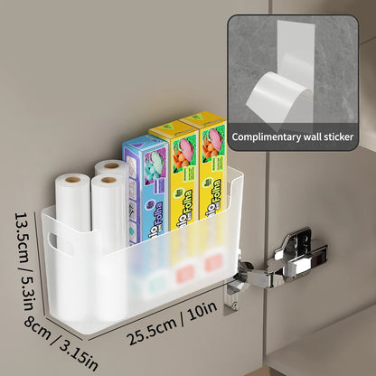 Wall-Mounted Cabinet with a Door Storage Box, Designed for Cabinet Hooks for Cling Film,Storage Bags,Bathroom Essentials - i…