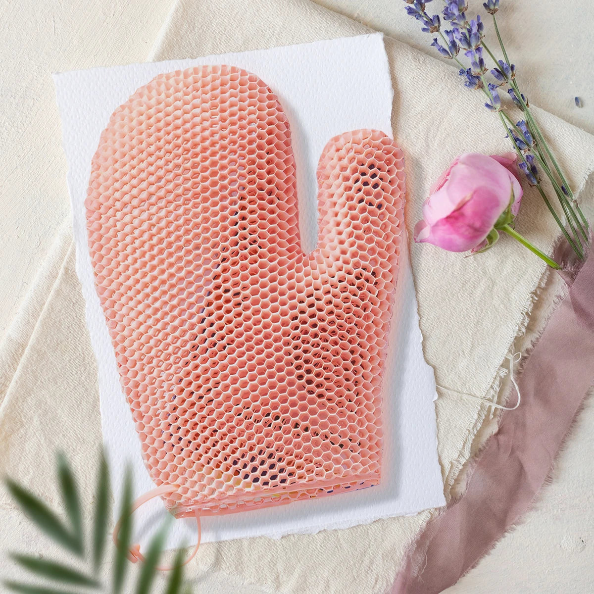 Exfoliating shower glove with colorful honeycomb weave and TPU high elasticity antibacterial material - gentle, safe and dur…