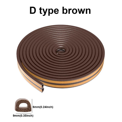 5m/10m Door Seal Strip Diep Self-adhesive Draft Stopper Tape Window Weather Stripping Insulation Noise Rubber Sealing Strip…