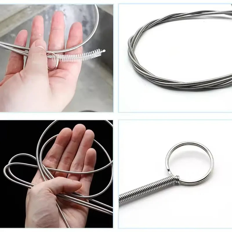 Refrigerator Drain Dredge Brush Water Dredging Tool Water Tube Cleaning Coil Cleaning Set Long Flexible Refrigerator Scrub B…