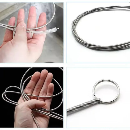 Refrigerator Drain Dredge Brush Water Dredging Tool Water Tube Cleaning Coil Cleaning Set Long Flexible Refrigerator Scrub B…