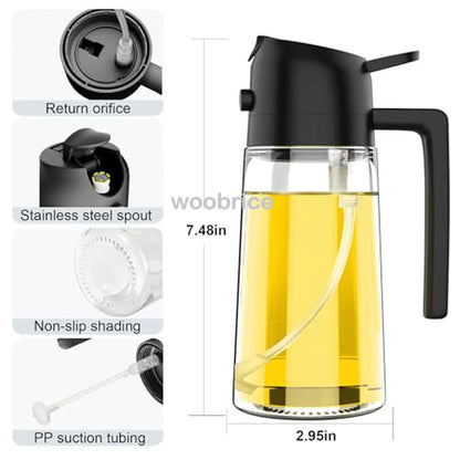 2in1 Kitchen Spray Oil Dispenser Oil Sprayer Polisher Or Only Brush Spray for Air Fryer Salad Grilling Roasting Cooking Kitc…