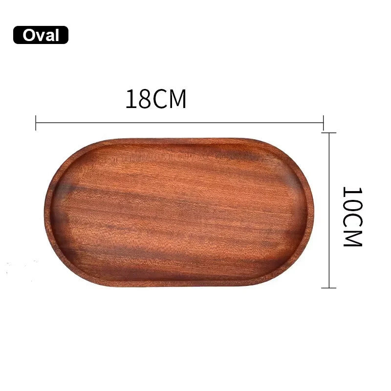 Walnut Wooden Tray Ins Wind Small Wooden Plate Japanese Rectangular Dinner Plate Cake Bread Coffee Tea Solid Wood Plate Tray…
