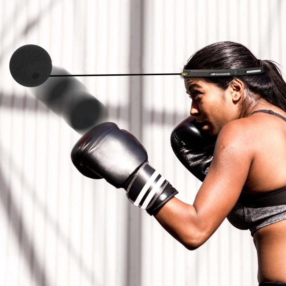 Boxing Reflex Speed Punch Ball Boxing Rubber Balls for Agility Reaction Training with Sweatband Fitness Equipments Accessori…