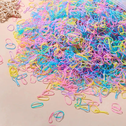 500/1000/2000pcs Girls Colourful Disposable Rubber Band Hair Ties Headband Children Ponytail Holder Bands Kids Hair Accessor…