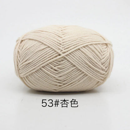 40-50g/Set 4ply Milk Cotton(80%) Knitting Yarn Needlework Dyed Lanas For Crochet Craft Sweater Hat Dolls At Low Price - imag…