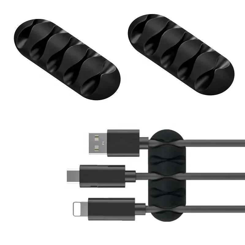 VIKEFON Cable Cord Wire Organizer Silicone USB Cable Winder Management Clips Self Adhesive for Mouse Keyboard Headset For iP…