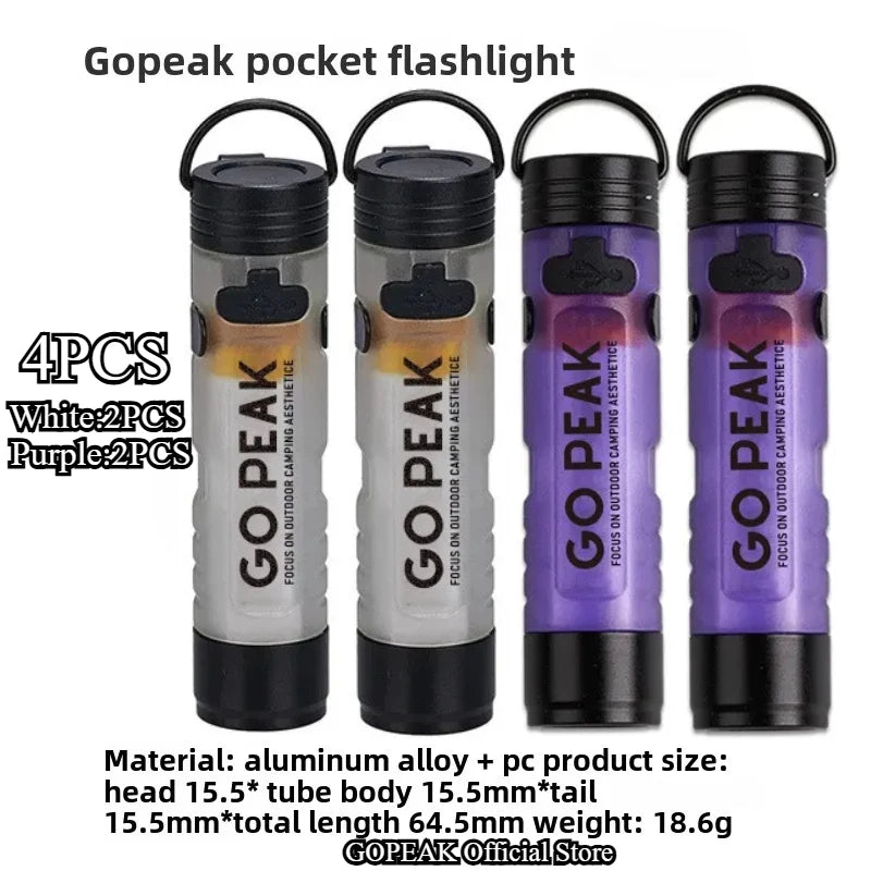 GOPEAK Pocket Mini Flashlight Outdoor Key Clip Cap Ambient Led Long Endurance Disaster Relief Emergency 5050 Small Light - i…
