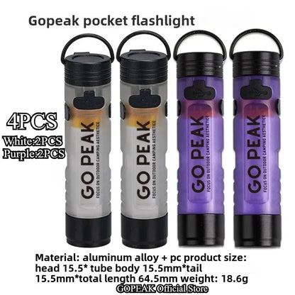 GOPEAK Pocket Mini Flashlight Outdoor Key Clip Cap Ambient Led Long Endurance Disaster Relief Emergency 5050 Small Light - i…