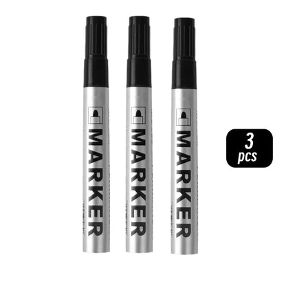 Permanent Paint Marker Pen Waterproof Black Pen for Tyre Oily Markers Quick Drying Signature Pen Stationery Supplies - image…