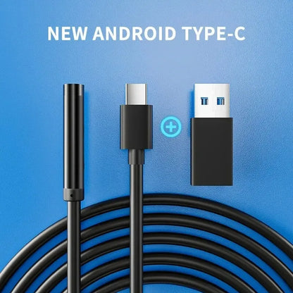 7.0MM TYPE-C Endoscope Camera IP67 Waterproof 6 LEDs Adjustable USB Android Flexible Inspection Borescope Cameras for Phone…