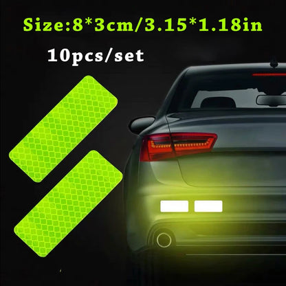 10pcs/set Car Bumper Reflective Safety Strip Stickers Car Reflective Sticker Reflective Warning Safety Tape - image 4
