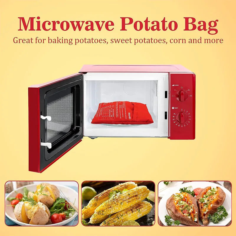 Microwave Potato Bag Reusable Express Microwave Potato Cooker Bag Baked Potato Cooker Perfect Potatoes 4 Minutes Red Baked P…
