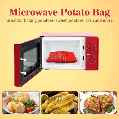 Microwave Potato Bag Reusable Express Microwave Potato Cooker Bag Baked Potato Cooker Perfect Potatoes 4 Minutes Red Baked P…
