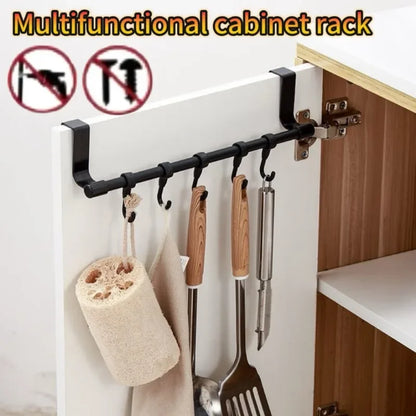 1/2pcs Wall-Mounted Kitchen Cabinet Towel Rack - Space-Saving Dishcloth Holder for Home and Bathroom No Drilling Require - i…