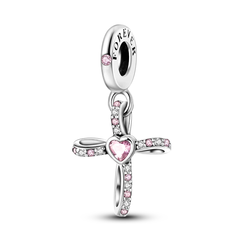 2026 Hot Sale Charms Bead 925 Sterling Silver Pink Butterfly Luminous Firefly Dangle Fit Bangle Bracelet Necklace DIY Jewelr…
