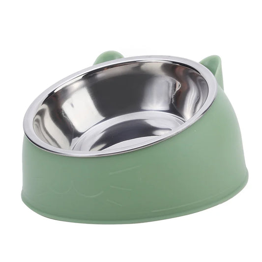 1/2/5pcs Cat Bowl Creative Inclined Kitten Puppy Food Feeding Bowls Stainless Steel Cats Drinking Feeder Pet Dogs Cats Feede…