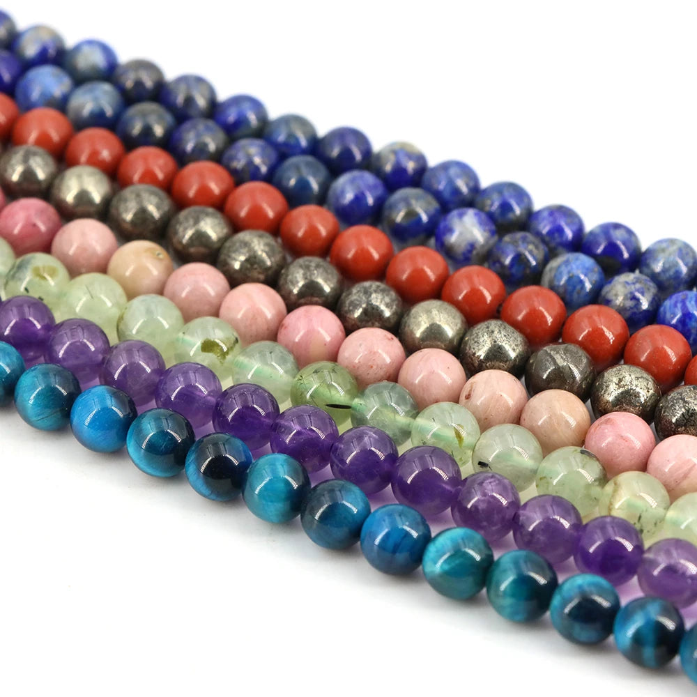 Natural Stone Beads Blue Tiger Eye Crystal Amethyst Rose Quartz Gemstone Bead for Jewelry Making Bracelet Necklace 4/6/8/10M…