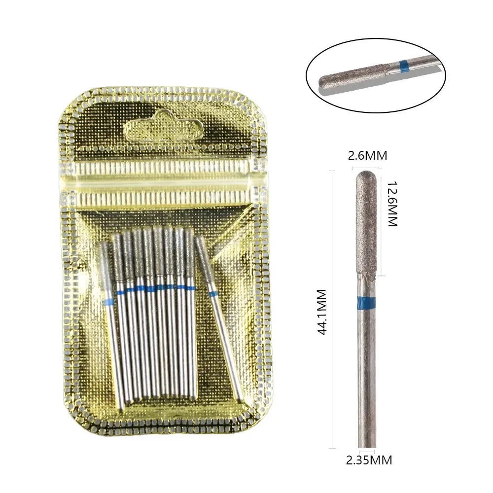 10pcs Diamond Milling Cutter Nail Drill Bits Set For Manicure Accessory Pedicure Eletric Machine Nail Bit Brush Burr Tools -…