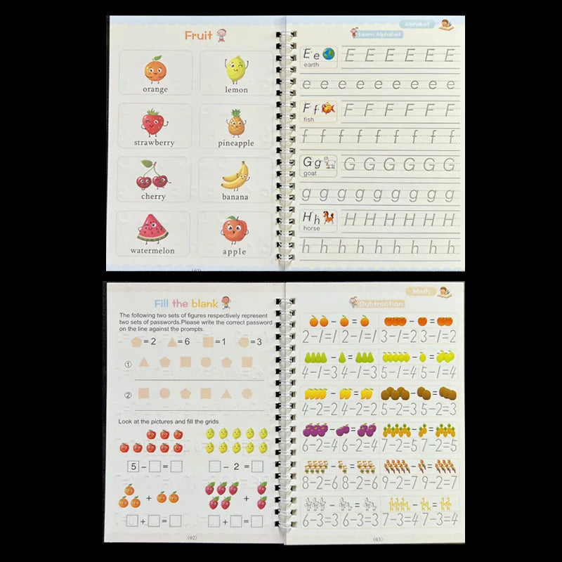 Sank Magic Practice Copybook Pen Preschools Kids Calligraphy English Verison Free Wiping Children Reusable Writing Book - im…
