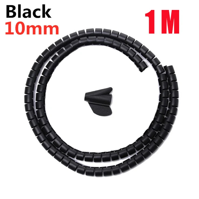 2M/1M Flexible Spiral Cable Wire Protector Cable Organizer Computer Cord Protective Tube Clip Organizer Management Tools 16/…