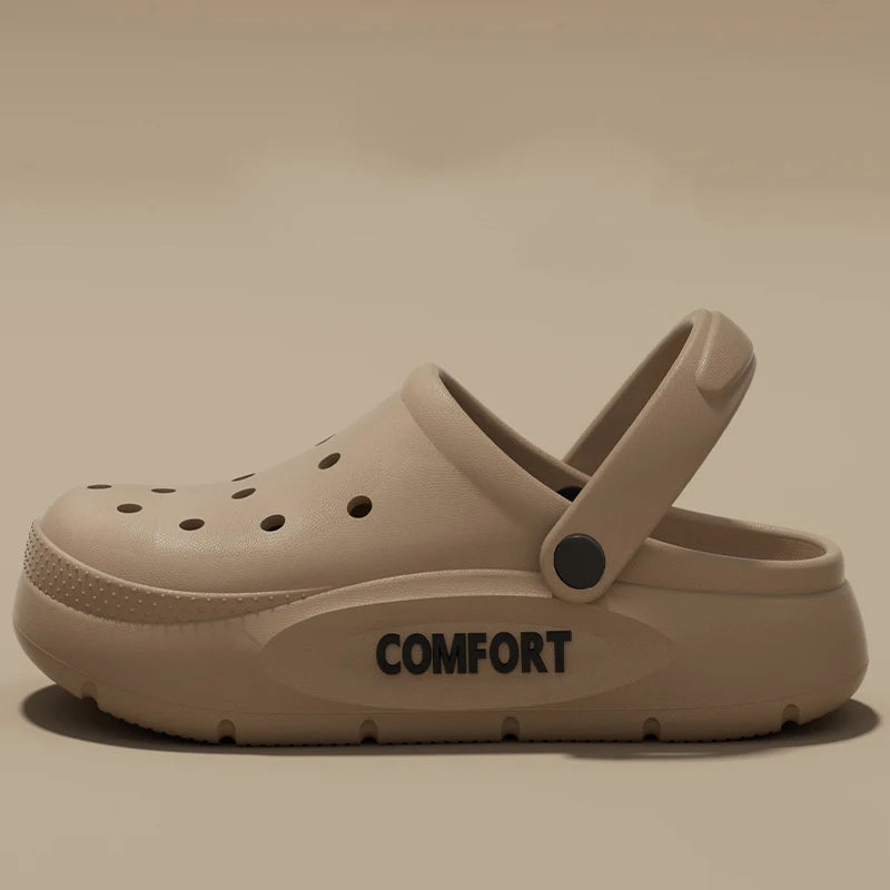 Women's Men's Slippers Summer Anti-Slip Couple Hollow Covered Toe Indoor Outdoor Casual Thick Bottom Sandals for Home Adults…