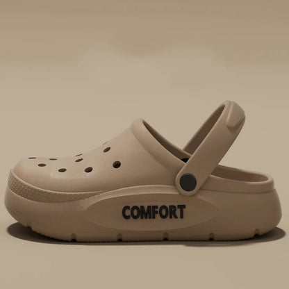 Women's Men's Slippers Summer Anti-Slip Couple Hollow Covered Toe Indoor Outdoor Casual Thick Bottom Sandals for Home Adults…