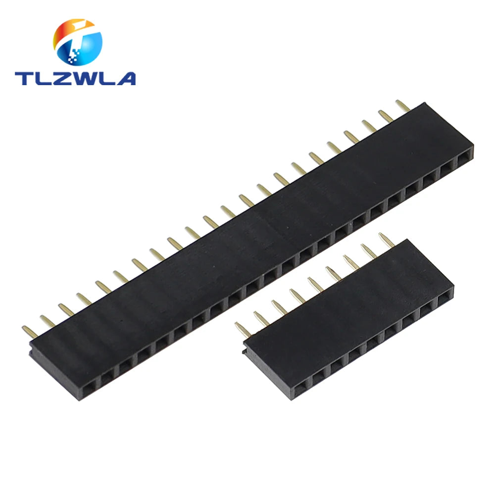 10PCS Single Row Pin Female Header Socket Pitch 2.54mm 1*2p 3p 4p 5p 6p 7p 8p 9p 10p 12p 14p 16p 18p 20p 22p 40p Pin Connect…
