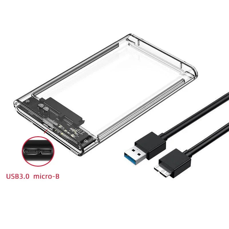 USB 3.0/Type C HDD Enclosure 2.5 inch SATA SSD External Hard Drive Case with 5Gbps Transfer Speed Clear Harddisk Boxs Tool-F…