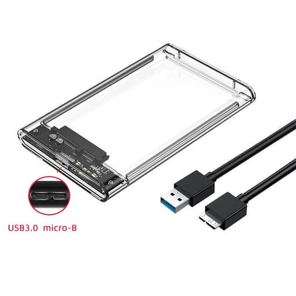 USB 3.0/Type C HDD Enclosure 2.5 inch SATA SSD External Hard Drive Case with 5Gbps Transfer Speed Clear Harddisk Boxs Tool-F…