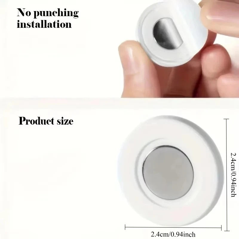 3/6pcs No Drill Magnetic Remote Holder - Wall Mount for TV/AC/DVD Remotes, White Space-Saving Design - image 4