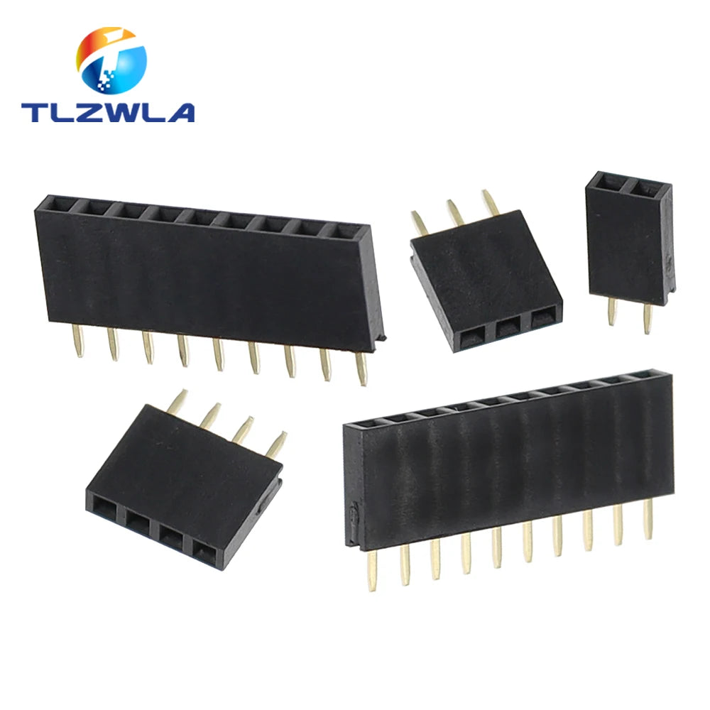 10PCS Single Row Pin Female Header Socket Pitch 2.54mm 1*2p 3p 4p 5p 6p 7p 8p 9p 10p 12p 14p 16p 18p 20p 22p 40p Pin Connect…