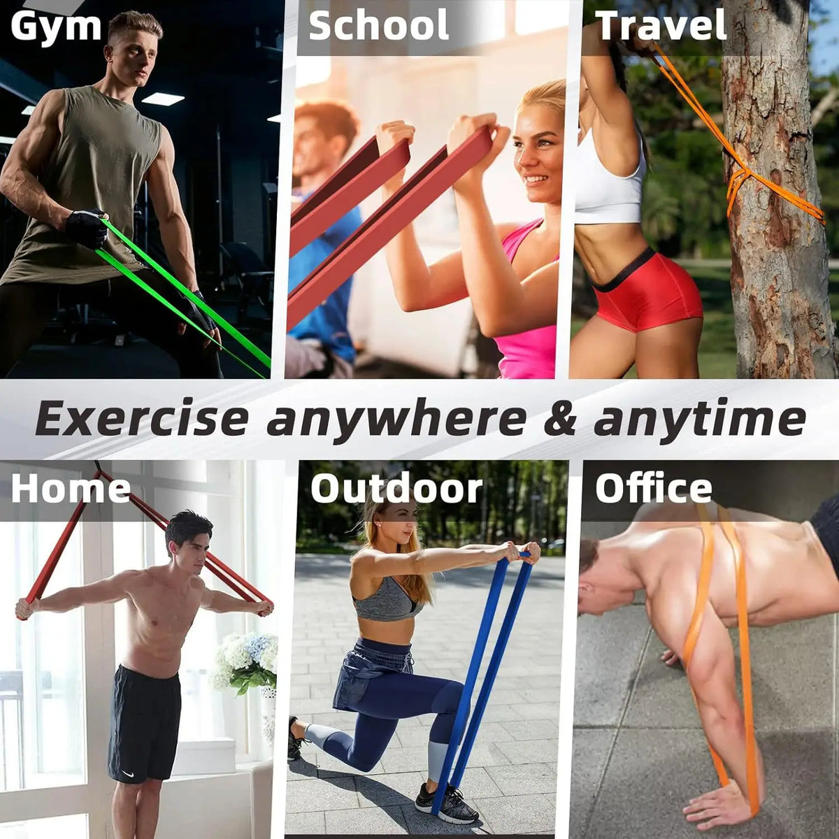 20~230lbs Heavy-Duty Resistance Band Agility Training Workout Gym Equipment Yoga Pilates Accessories Rubber Band Home Gym -…