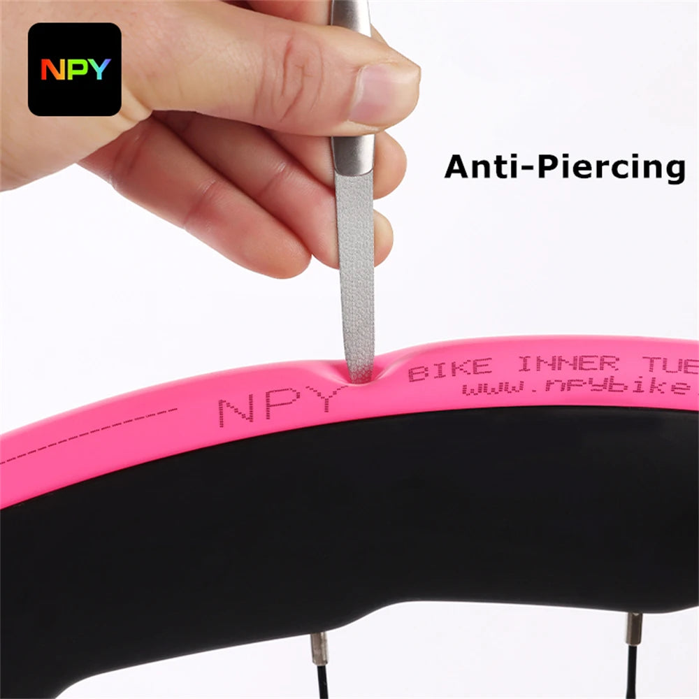 NPY 1Pcs Ultralight 28g Bike TPU Inner Tube 700X18 25 28 32 Road Bicycle TPU Material Tire 45mm/65mm/85mm Length French Valv…