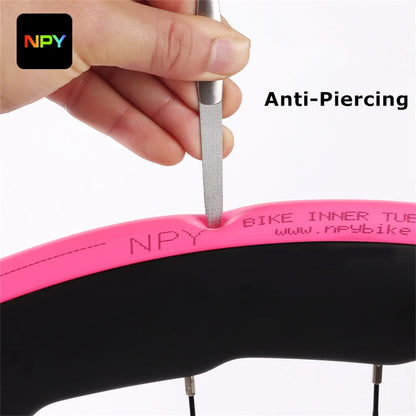 NPY 1Pcs Ultralight 28g Bike TPU Inner Tube 700X18 25 28 32 Road Bicycle TPU Material Tire 45mm/65mm/85mm Length French Valv…