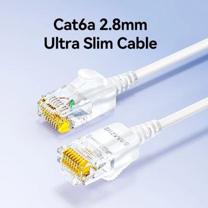 SAMZHE Slim Cat6A RJ45 Internet Cable High Speed 10Gbps 31AWG Support Cat8 Cat7 Network LAN Computer Patch Cable for PC & Ga…