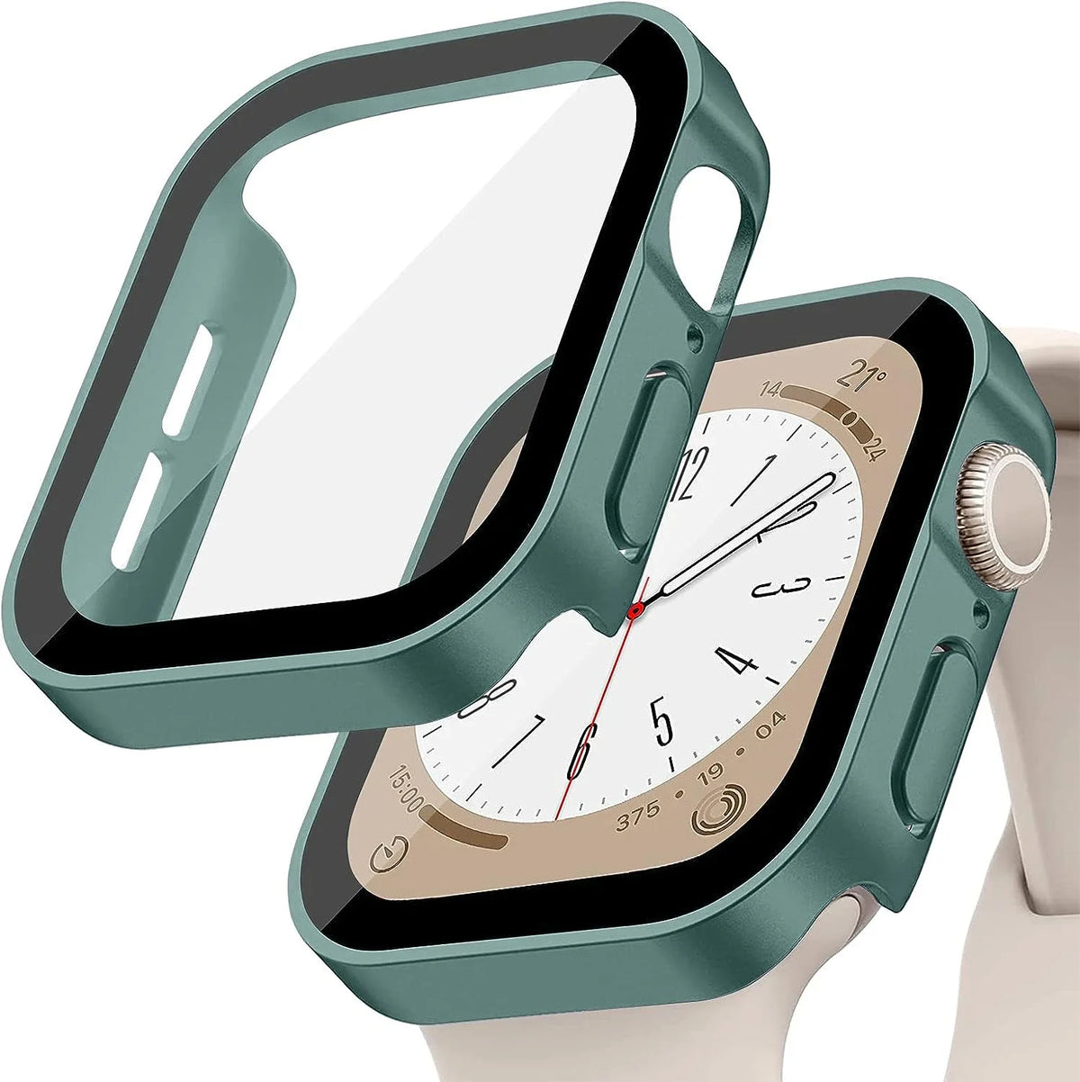 Tempered Glass+Cover For Apple Watch 11 10 9 8 7 46mm 42mm PC Bumper Screen Protector Case iWatch Series 7 6 5 4 SE3 44 40 4…
