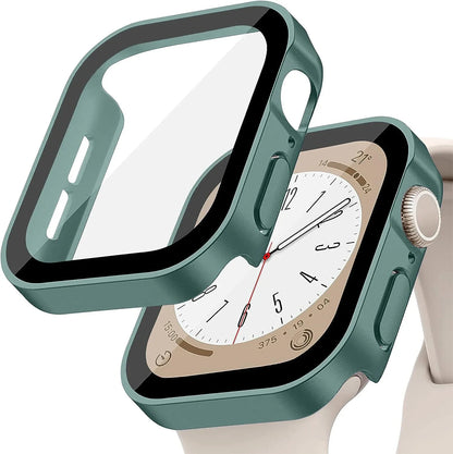 Tempered Glass+Cover For Apple Watch 11 10 9 8 7 46mm 42mm PC Bumper Screen Protector Case iWatch Series 7 6 5 4 SE3 44 40 4…