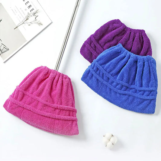 Multifunctional Coral Fleece Broom Cloth Cover Floor Mop, Reusable Ultra-Fine Fiber Absorbent Broom Household Cleaning Acces…