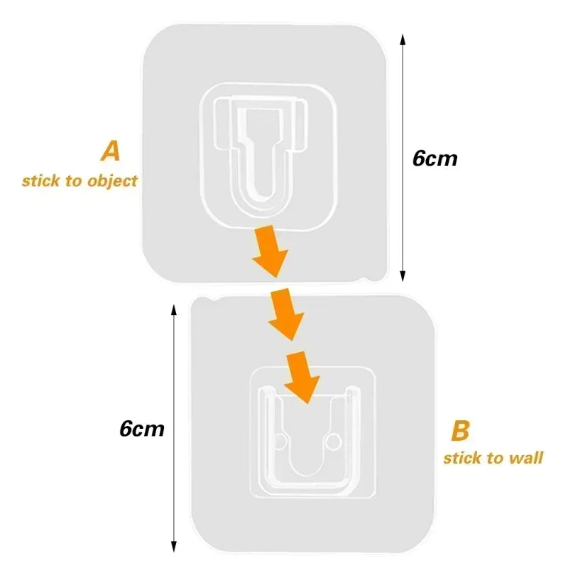 Double-Sided Self Adhesive Wall Hooks Strong Sticky Transparent Traceless Kitchen Bedroom Wall Hook Storage Holders Wholesal…