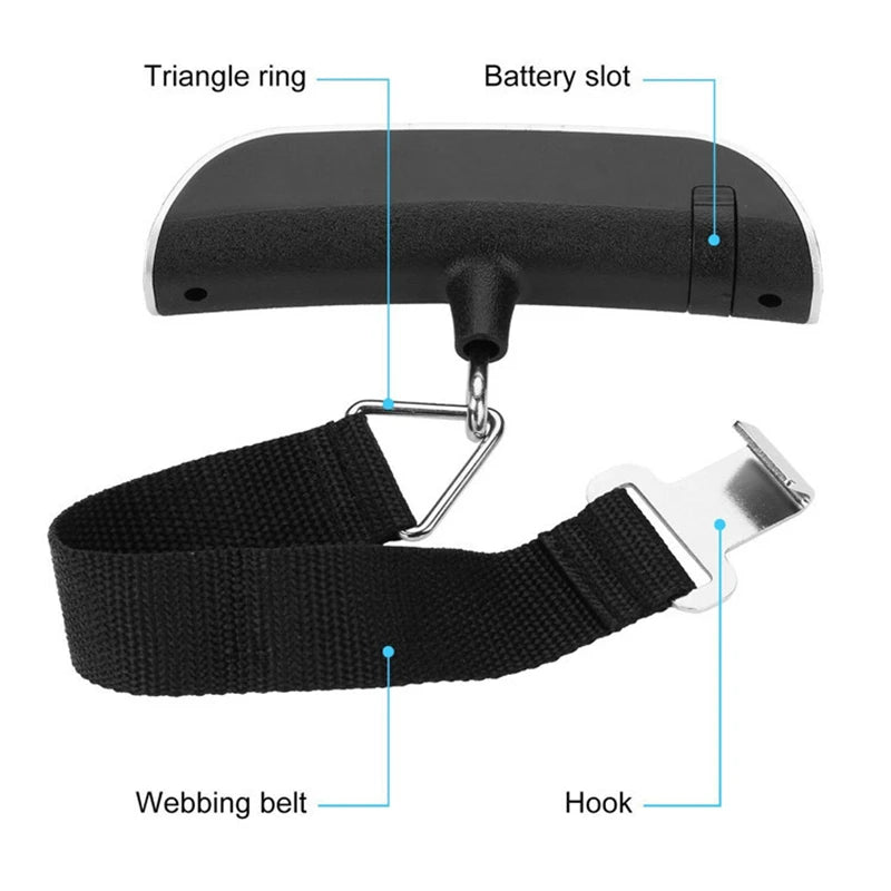 Portable Scale Digital LCD Display 110lb/50kg Electronic Luggage Hanging Suitcase Travel Weighs Baggage Bag Weight Balance T…
