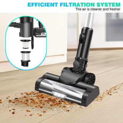 6-in-1 Cordless Vacuum 550W 45KPA｜2 Batteries｜LED Display｜Self-Standing｜Pet Hair/Carpet/Hard Floor (Black) - image 3