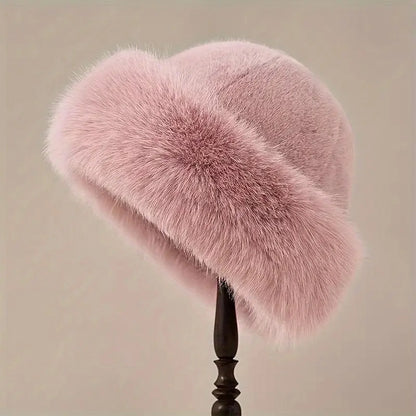 Thicken Plush Warm Fur Hat for women Fluffy Beanie winter Warm Thick Hat Mongolian Caps for Cold Weather Snow Caps - image 3