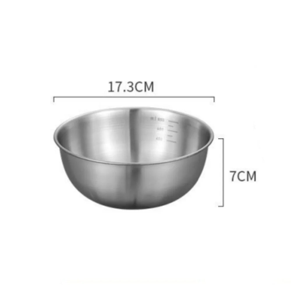 1-3 Stainless Steel Bowl Set with Scale for Cooking Baking Food Storage Large Capacity Mixing Bowls for Home Kitchen Essenti…