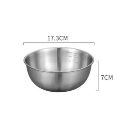 1-3 Stainless Steel Bowl Set with Scale for Cooking Baking Food Storage Large Capacity Mixing Bowls for Home Kitchen Essenti…
