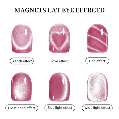 1Pcs 3-In-1 Heart Shape Cat Eye Nail Art Magnet Double Line Moon Snake French Magnet Pen for Magnetic Gel Polish Manicure To…