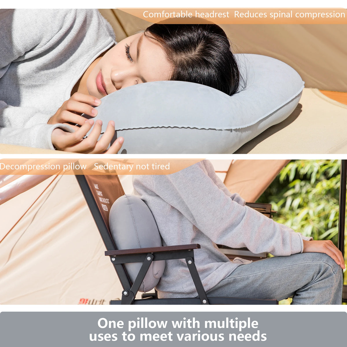 BISINNA Camping Inflatable Pillow Portable Ultralight Travel Hiking Air Sleeping Pillow for Neck and Lumbar Support - image 5