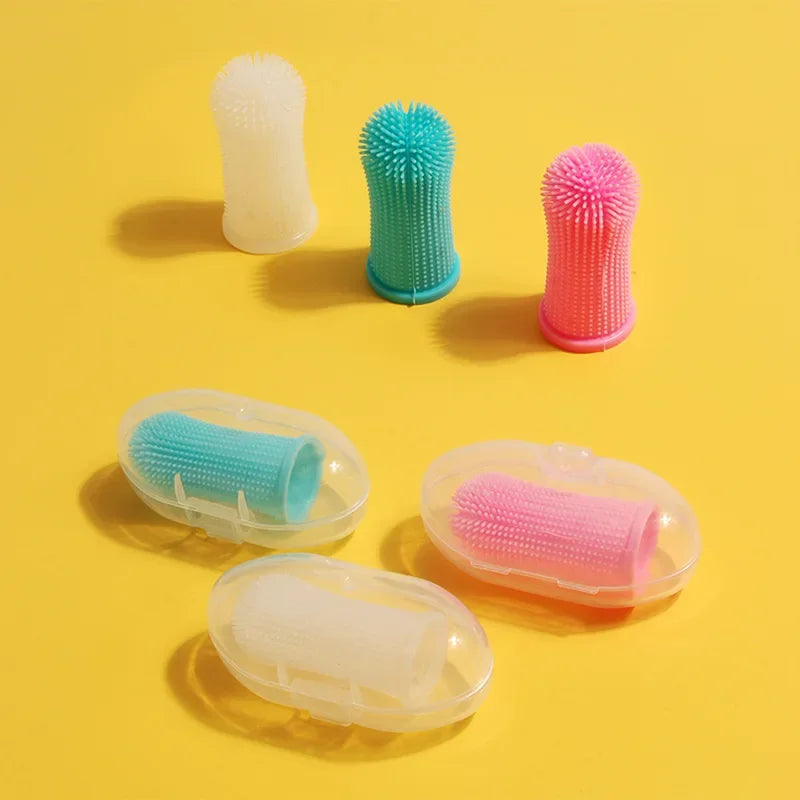Dog Super Soft Pet Finger Toothbrush Teeth Cleaning Breath Care Nontoxic Silicone Tooth Brush Cat Dog Toothbrush Pet Product…