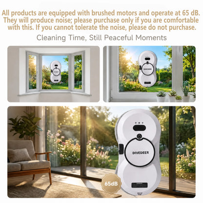 DIVEDEER Home intelligent cleaning robot with automatic water spraying function, anti drop magnetic glass cleaning machine -…