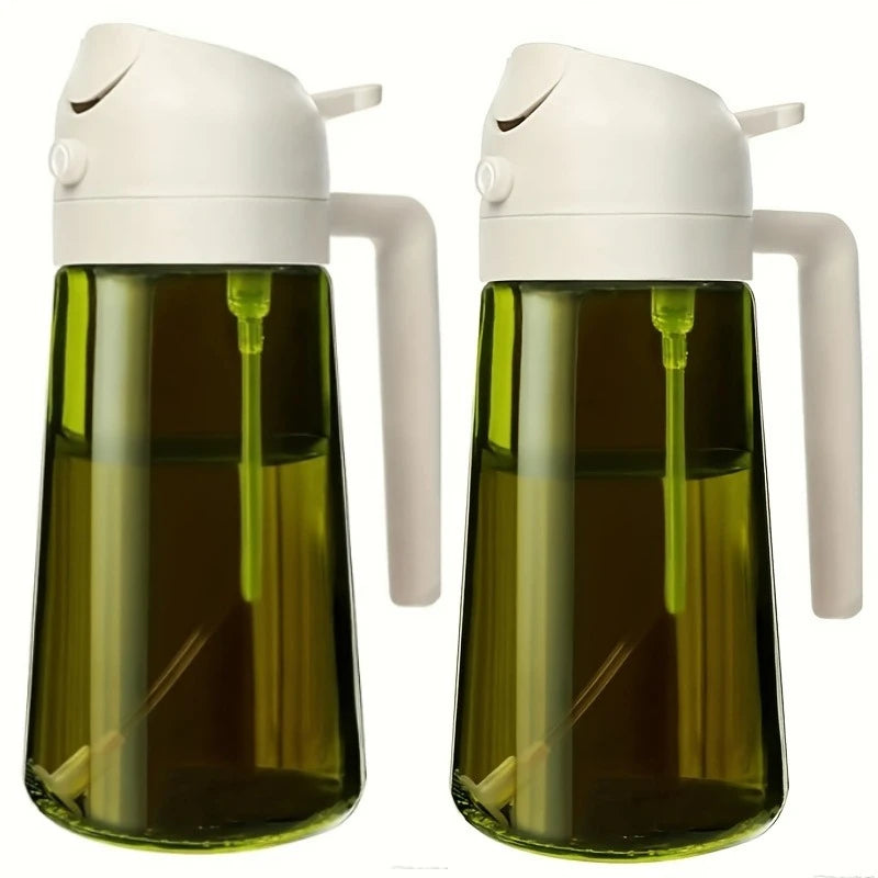 Olive Oil Spray Bottle for Oil Bottle Pouring for Cooking Oil Spices Camping Dispenser with Automatic Lid Spice Shaker - ima…